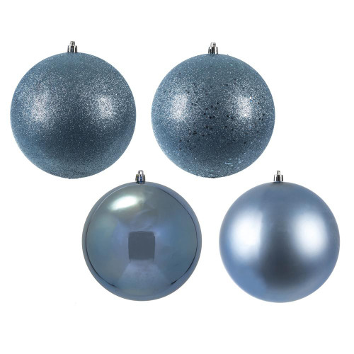 Vickerman N591529BX 6" Periwinkle 4 Finish Ball Orn 4/Box
