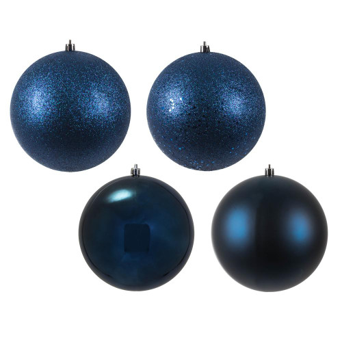  Vickerman N591531BX 6" Midnt Blue 4 Finish Ball Orn 4/Box 