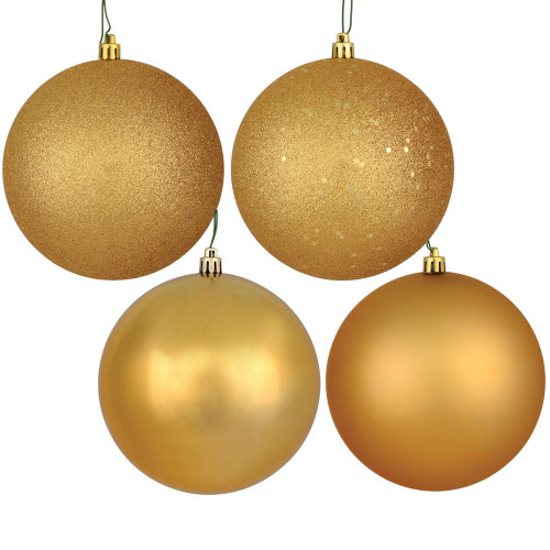 Vickerman N591533BX 6" Copper/Gold 4 Finish Ball Orn 4/Box