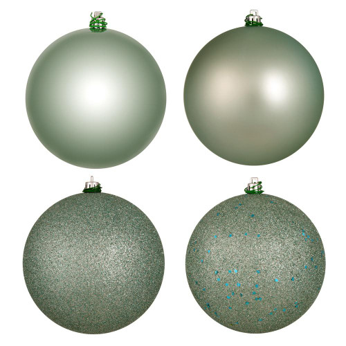Vickerman N591540DA 6" Frosty Mint 4-Finish Ball Asst 4/Bg