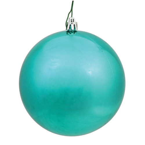 Vickerman N591542DSV 6" Teal Shiny Ball UV Drilled 4/Bg