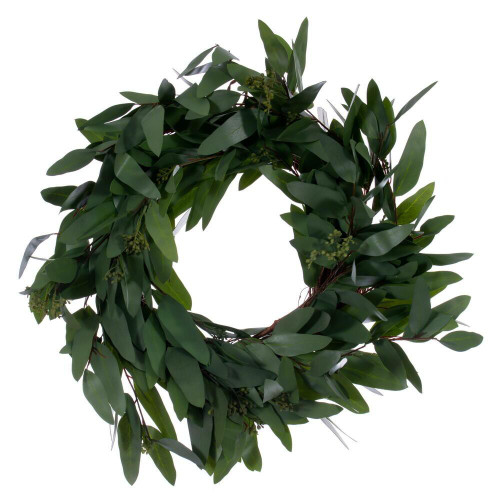 Vickerman EF224420 - 20" Artfcl Grn Seed Wllw Euclypts Wreath