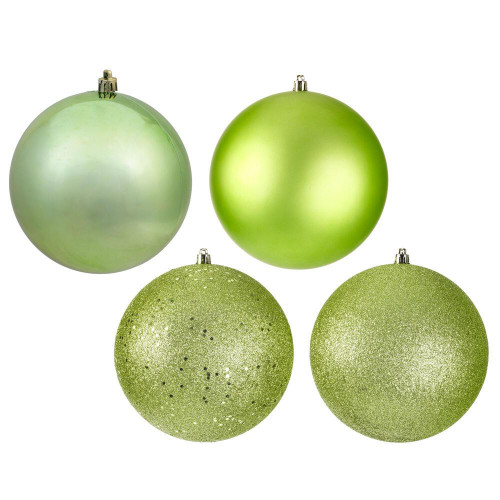 Vickerman N591554BX - 6 inch Celadon 4-Finish Ball Christmas Ornament - 4 Pack