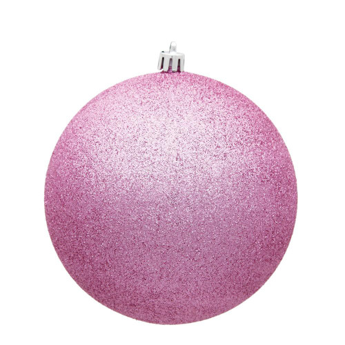 Vickerman N591579DG - 6 inch Pink Glitter Ball Christmas Ornament - 4 Pack