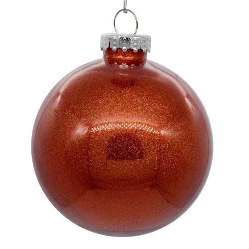 Vickerman N211039 4" Bittersweet Glitter Clear Ball 6/bag