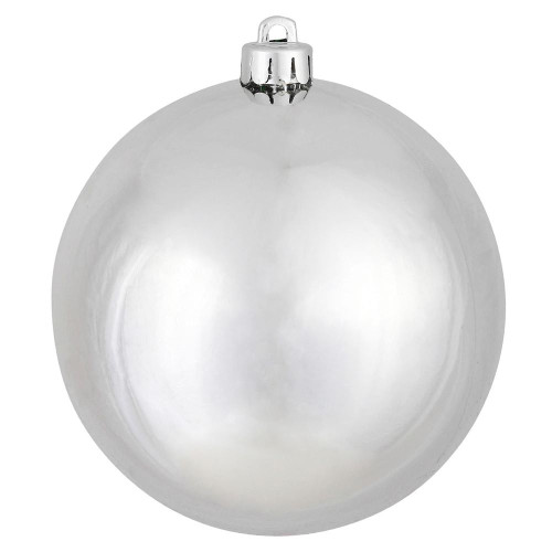 Vickerman N592007DSV - 8 inch Silver Shiny Ball Outdoor Christmas Ornament
