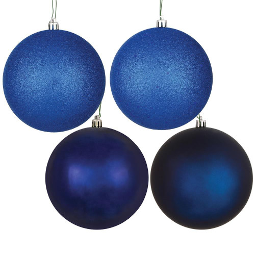 Vickerman N592031DA 8" Midnt Blue 4-Fin Ball Asst Drill 4/Bg
