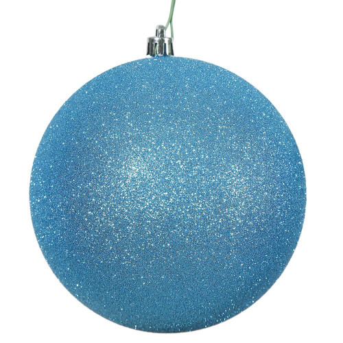 Vickerman N590712DG 2.75" Turquoise Glitter Ball Drilled 12/