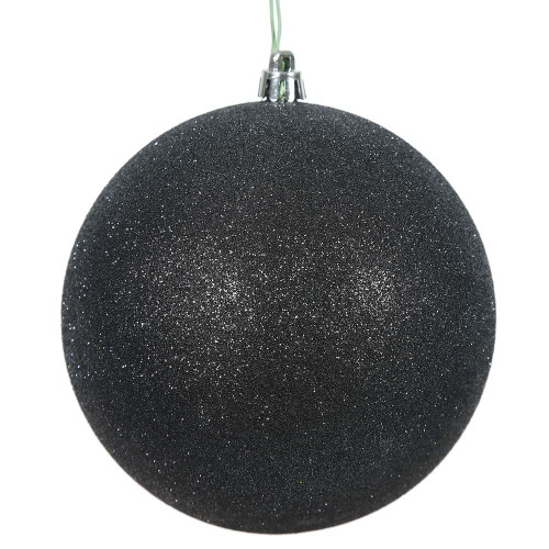 Vickerman N590717DG 2.75" Black Glitter Ball Drilled 12/Bag