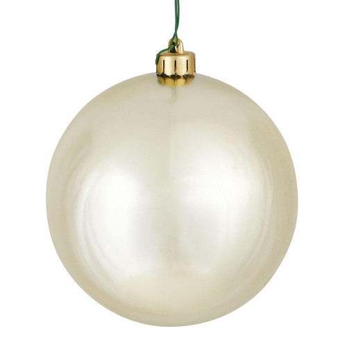 Vickerman N592038DSV 8" Champagne Shiny Ball UV Drilled Cap