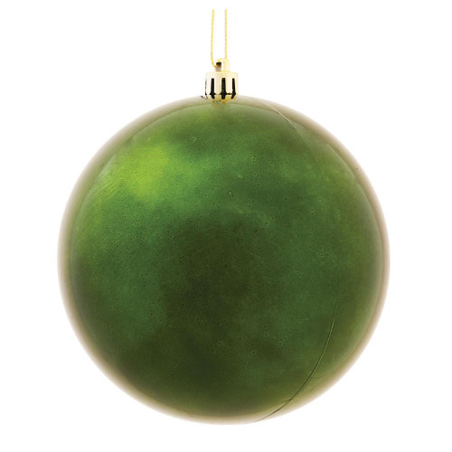 Vickerman N592064DSV 8" Moss Green Shiny Ball UV Drilled Cap