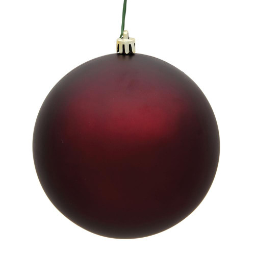 Vickerman N592065DMV 8" Burgundy Matte Ball UV Drilled Cap