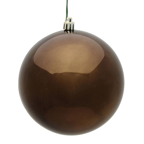  Vickerman N592075DSV 8" Chocolate Shiny Ball UV Drilled Cap 