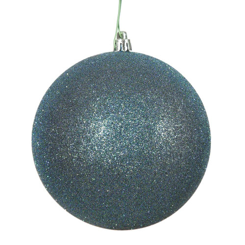 Vickerman N590762DG 2.75" Sea Blue Glitter Ball Drilled 12/B