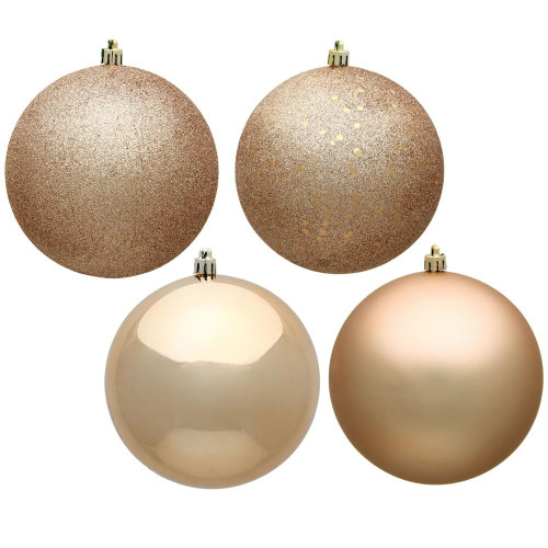  Vickerman N592080DA 8" Cafe Latte Ball 4 Finish Asst 4/Bag 