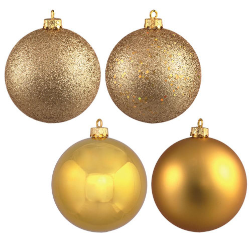 Vickerman N592508DA 10" Gold 4 Finish Ball Asst Drilled 4/Bg