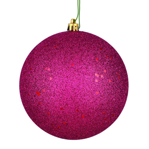 Vickerman N592521DQ 10" Berry Red Sequin Ball Drilled