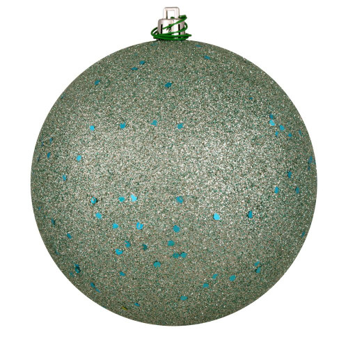  Vickerman N592540DQ 10" Frosty Mint Sequin Ball Drilled 