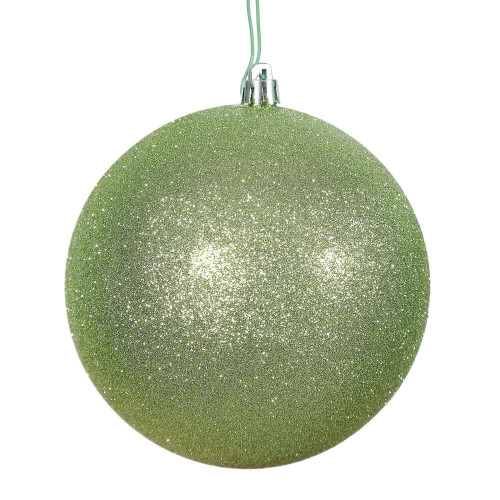 Vickerman N592554DG 10" Celadon Glitter Ball Drilled Cap