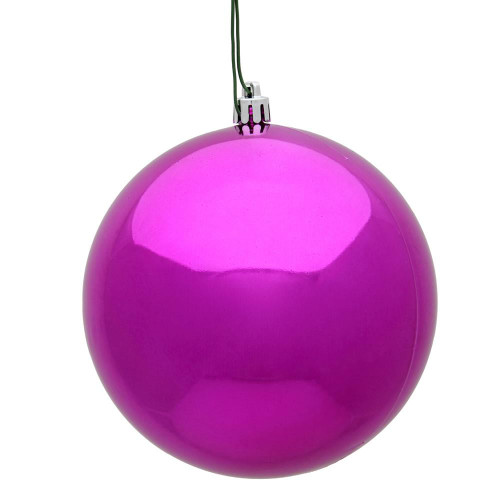 Vickerman N592570DSV 10" Fuchsia Shiny Ball UV Drilled Cap