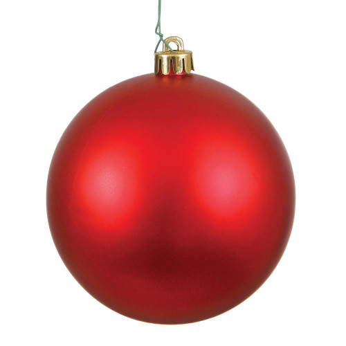Vickerman N593003DMV 12" Red Matte Ball UV Drilled Cap
