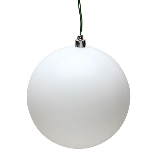  Vickerman N593011DMV 12" White Matte Ball UV Drilled Cap 