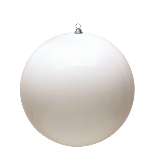 Vickerman N593011DSV 12" White Shiny Ball UV Drilled Cap