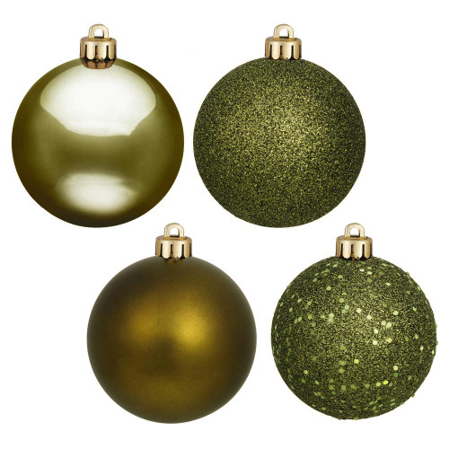 Vickerman N593014DA 12" Olive 4 Finish Ball Ast Drilled 4/Bg