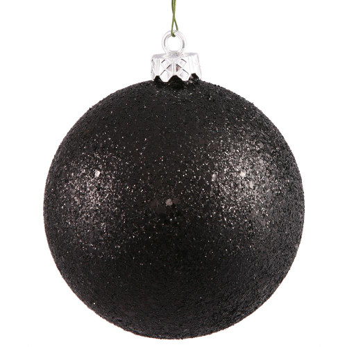  Vickerman N593017DQ 12" Black Sequin Ball Drilled Cap 