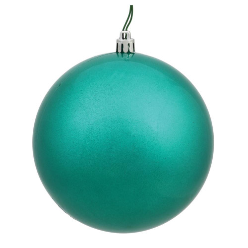  Vickerman N593042DG 12" Teal Glitter Ball Drilled Cap 
