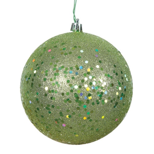 Vickerman N593054DQ 12" Celadon Sequin Ball Drilled Cap