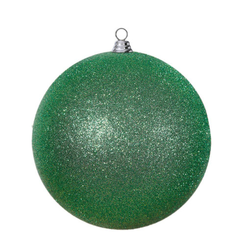 Vickerman N594004DG - 15.75 inch Green Glitter Ball Christmas Ornament