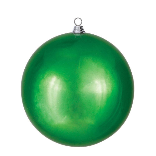 Vickerman N594004DSV - 15.75 inch Green Shiny Ball Outdoor Christmas Ornament