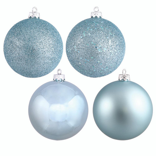 Vickerman N596032A 2.4" Baby Blue 4 Finish Orn Asst 60/Box