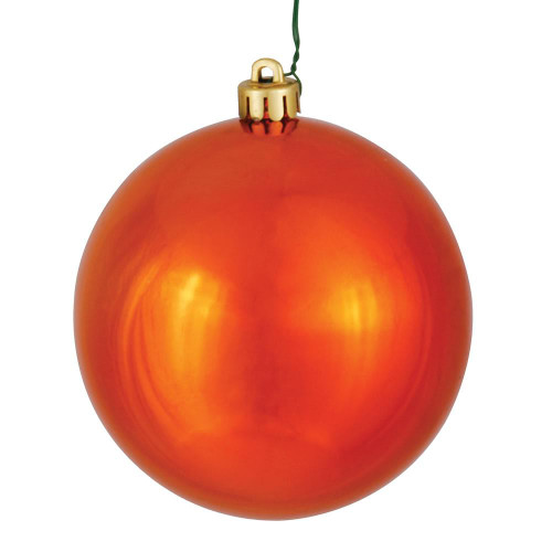  Vickerman N596818S 3" Burnish Orange Shiny Ball 32/Box 