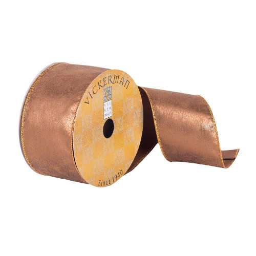  Vickerman Q180227 2.5"x10yd Mocha Crackle Shimmer Ribbon 