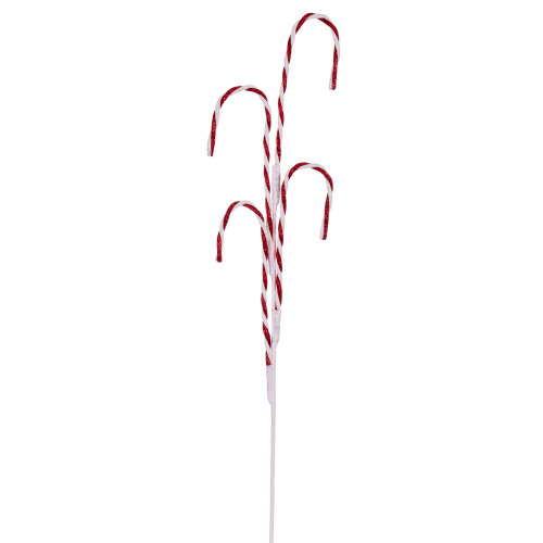 Vickerman QG220514 - 29 in. Red/White Candy Cane Glitter Artificial Spray - 6 Pack