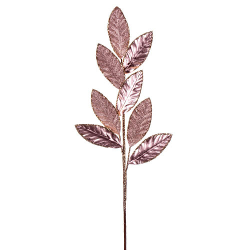 Vickerman RG220758 - 27.5 in. Rose Gold Metallic Leaf Glitter Artificial Spray
