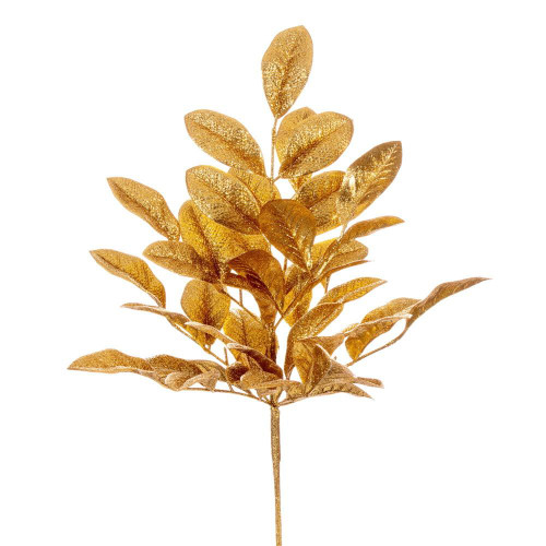 Vickerman FK220308 - 25 in. Gold Apple Leaf Glitter Bush Artificial Spray