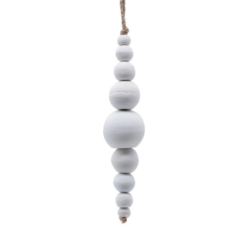 Vickerman JB214602 7" White Wooden Bead Ornament 2/bag