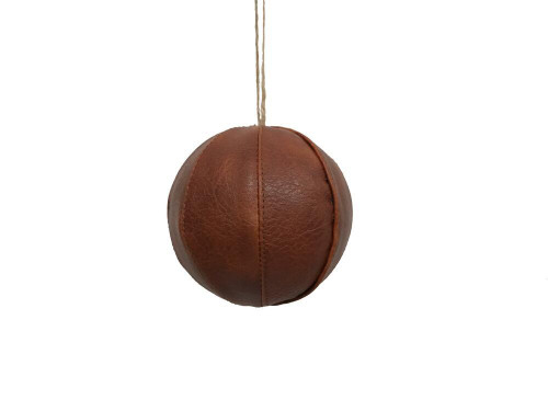Vickerman MC210313 4" Mocha Brown Faux Leather Ball Orn 4/b