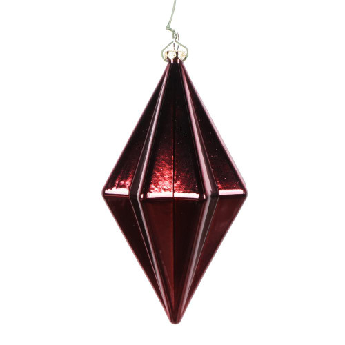 Vickerman MC212165D - 5.5 inch Burgundy Shiny Finial Christmas Ornament - 4 Pack