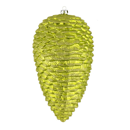 Vickerman N187273D - 7 inch Lime Glitter Pinecone Christmas Ornament - 4 Pack