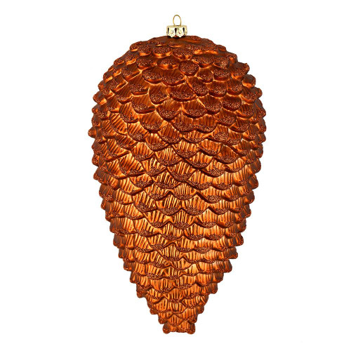  Vickerman N187288D 7" Copper Matte Glitter Pinecone Ornament 