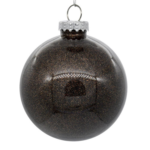 Vickerman N210875 3" Chocolate Glitter Clear Ball 12/bag