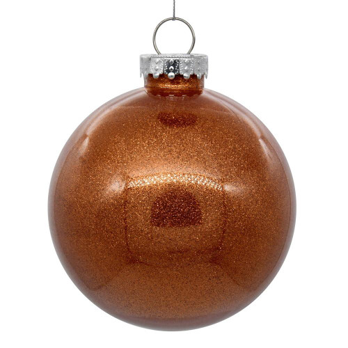  Vickerman N210888 3" Copper Glitter Clear Ball 12/bag 