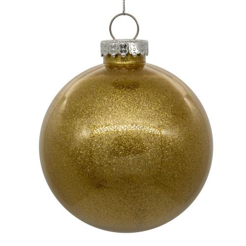 Vickerman N211208 - 4.75 inch Gold Glitter Ball Christmas Ornament - 4 Pack