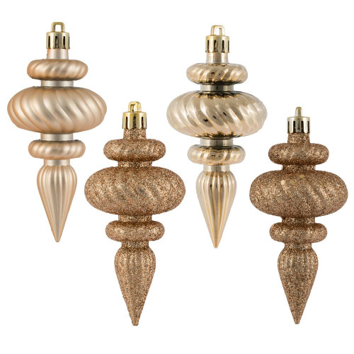  Vickerman N500080 4" CafÃƒÂ© Latte Finial 4 Finish Asst 8/Bx 