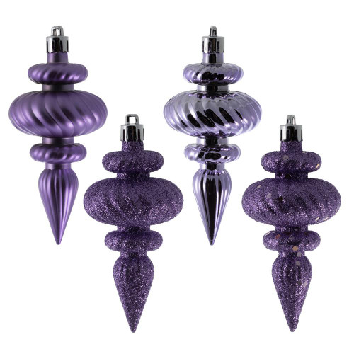  Vickerman N500086 4" Lavender Finial 4 Finish Asst 8/Bx 