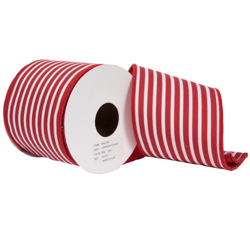  Vickerman QR221149 4"x10yd Red Horizontal Stripe 